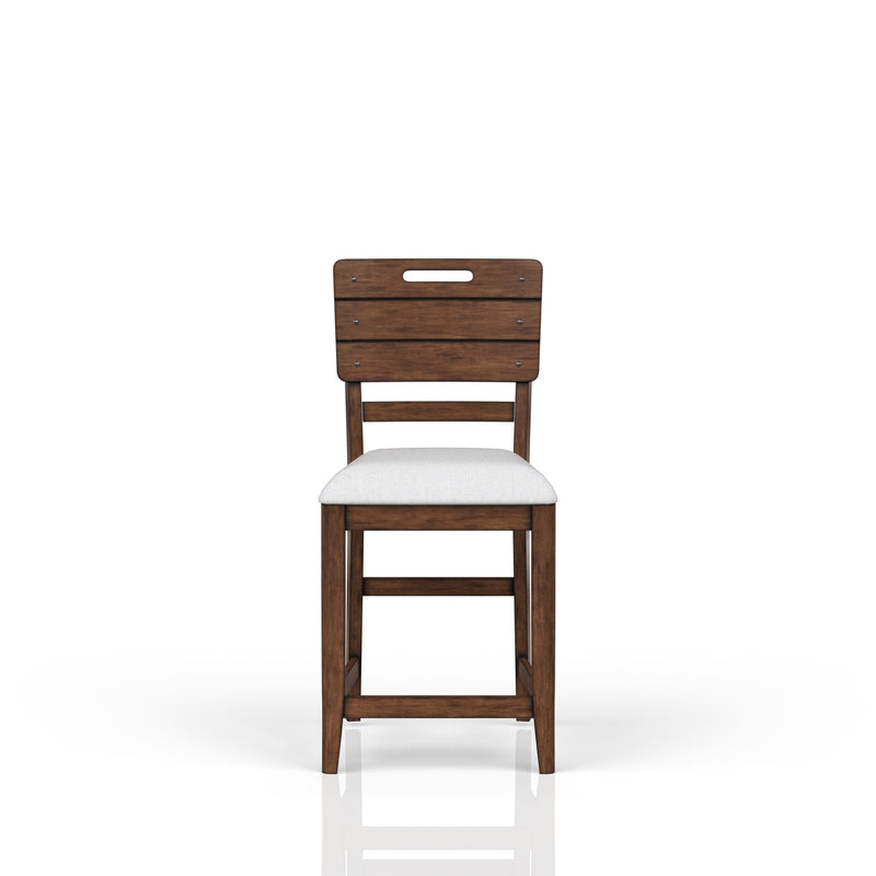 Casual Counter Stool Contrasting Upholstered Seat (Set of 2) - Brown