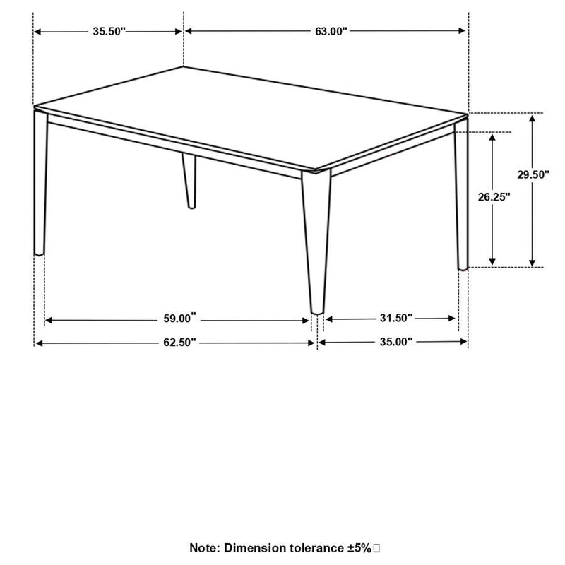 Stevie - 7 Piece Rectangular Dining Table Set - White And Black