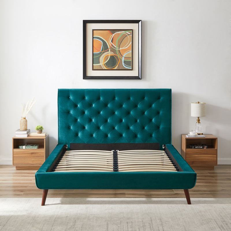 Dillon - Velvet Platform Bed