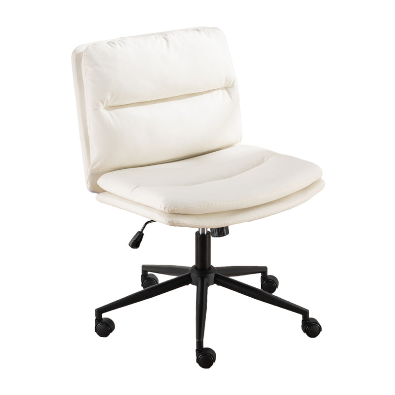 Bizerte - Adjustable Swivel Criss-Cross Chair, Wide Seat / Office Chair / Vanity Chair - White