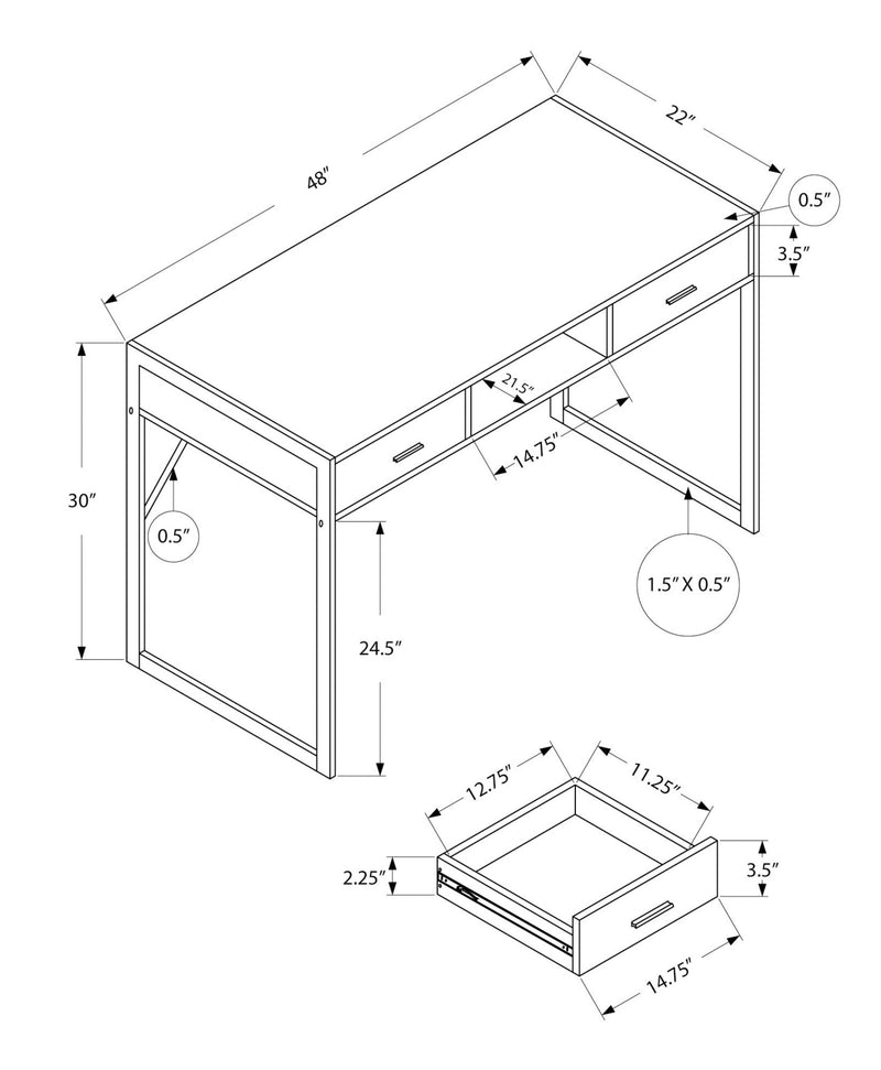 Computer Desk For Home Office Laptop, Storage Drawers