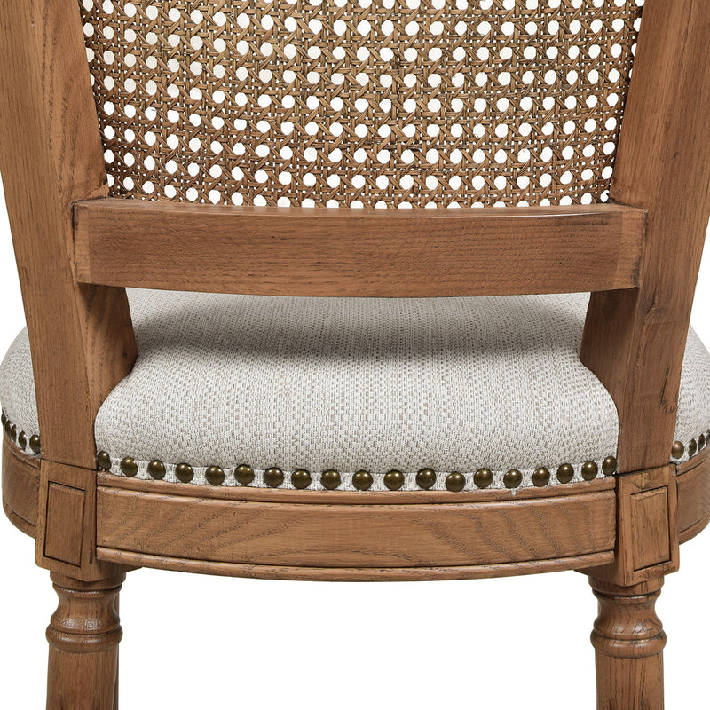 Triomphe - Wicker High Back Armless Counter Bar Stool, Stain Resistant High - White Pepper