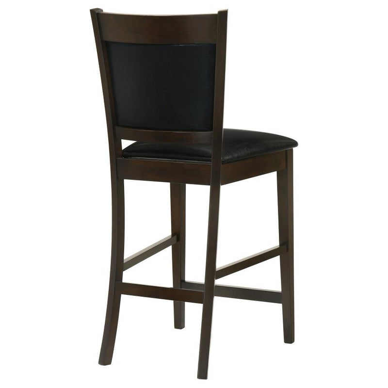 Jaden - Upholstered Counter Chair (Set of 2) - Black And Espresso