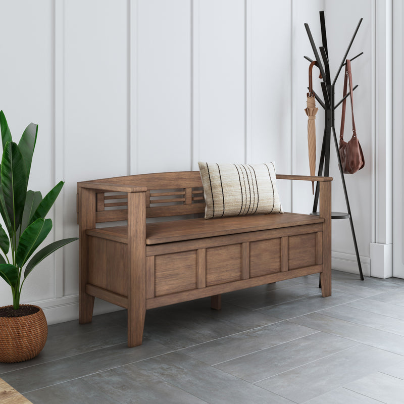 Adams - Entryway Storage Bench - Rustic Natural Aged Brown