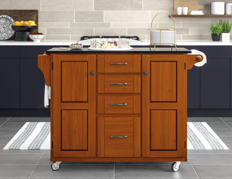 Create-A-Cart - Kitchen Cart With Black Granite Top