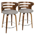 Cosini - Mid Century Modern Fixed Height Counter Stool With Footrest With Swivel (Set of 2)