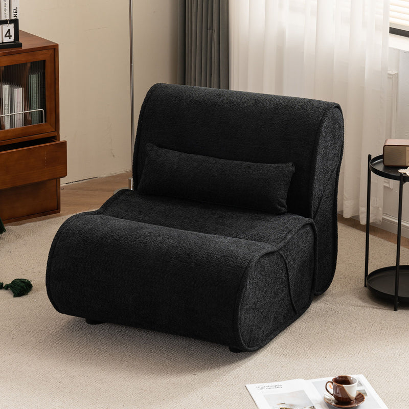 Soft Pellet Velvet Recliner, Comfortable Lounge Chair With Waist Pack Padding, Modern Design, Ideal For Living Room