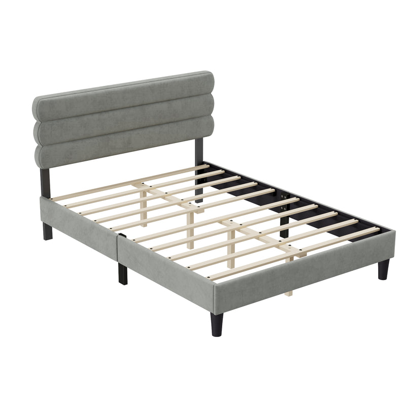 Queen Bed Frame with Headboard,Sturdy Platform Bed with Wooden Slats Support,No Box Spring,Mattress Foundation,Easy Assembly