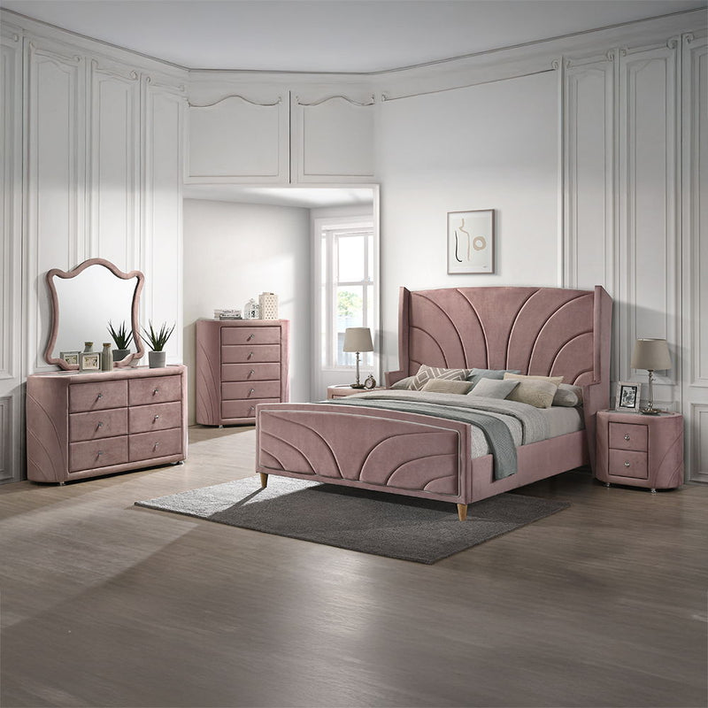 Salonia - Nightstand - Pink Velvet