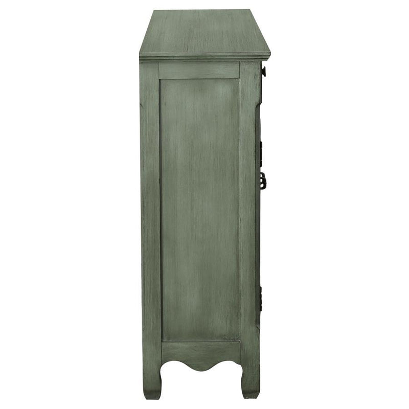 Madeline - 3-Drawer Scrollwork Accent Cabinet - Antique Green - Atlantic Fine Furniture Inc