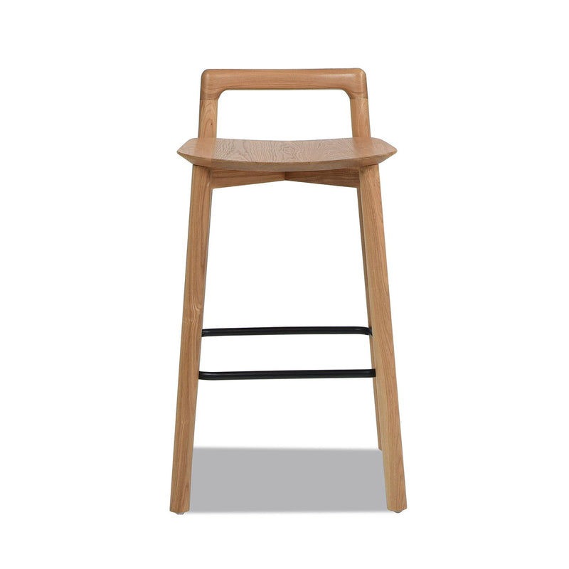 Sven - Modern Minimalist Low Back Counter Stool - Natural Blonde Ash