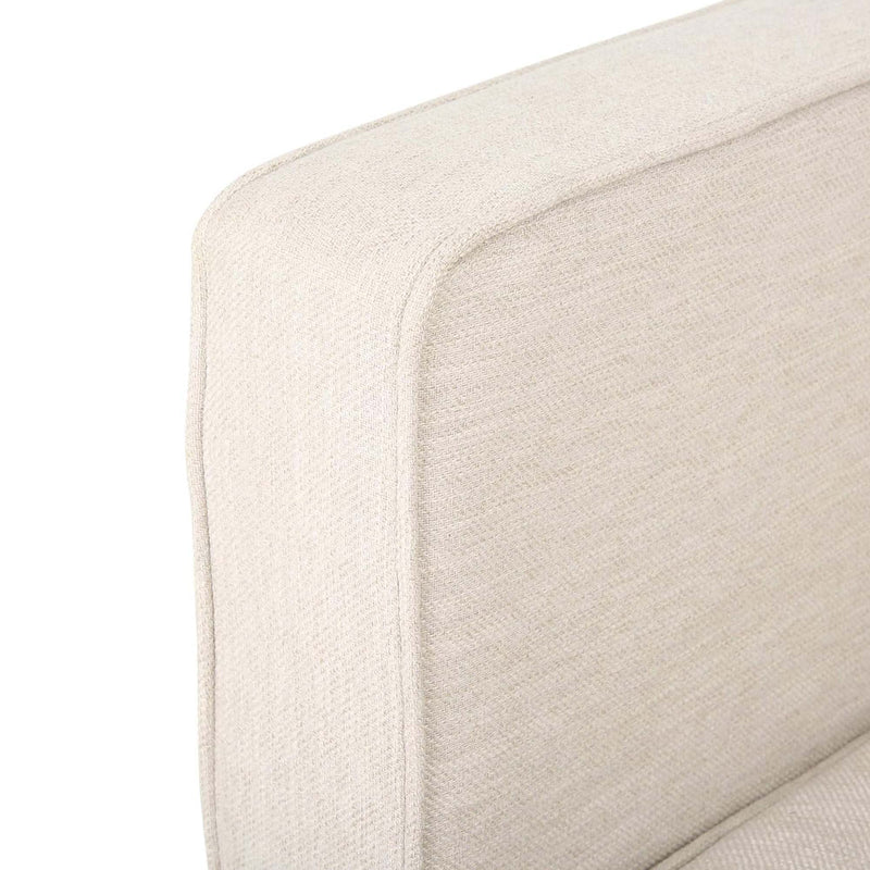 Comfy 3 Seat Sofa With Tufted Back And Arm, Modern For Living Room - Beige