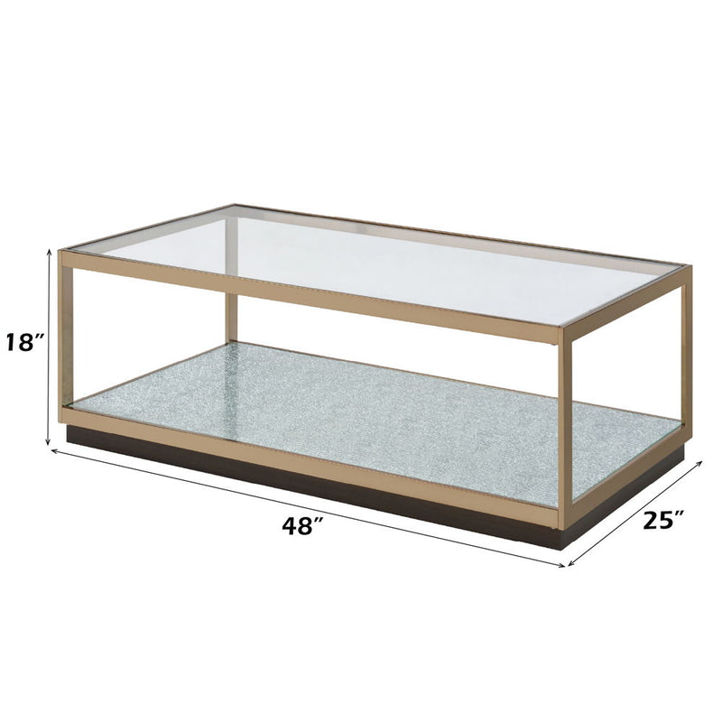 Kaia - Coffee Table - Glass & Gold