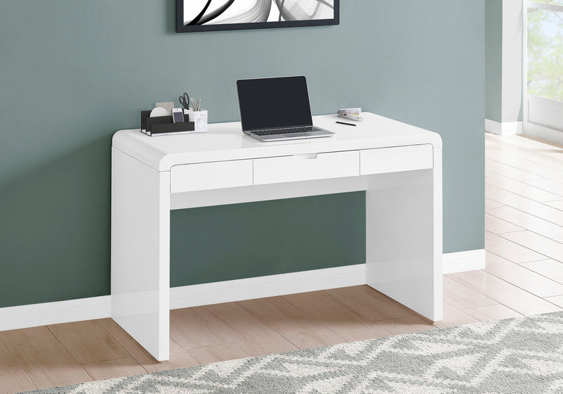 Computer Desk For Home Office, Storage Drawers, Contemporary & Modern - White