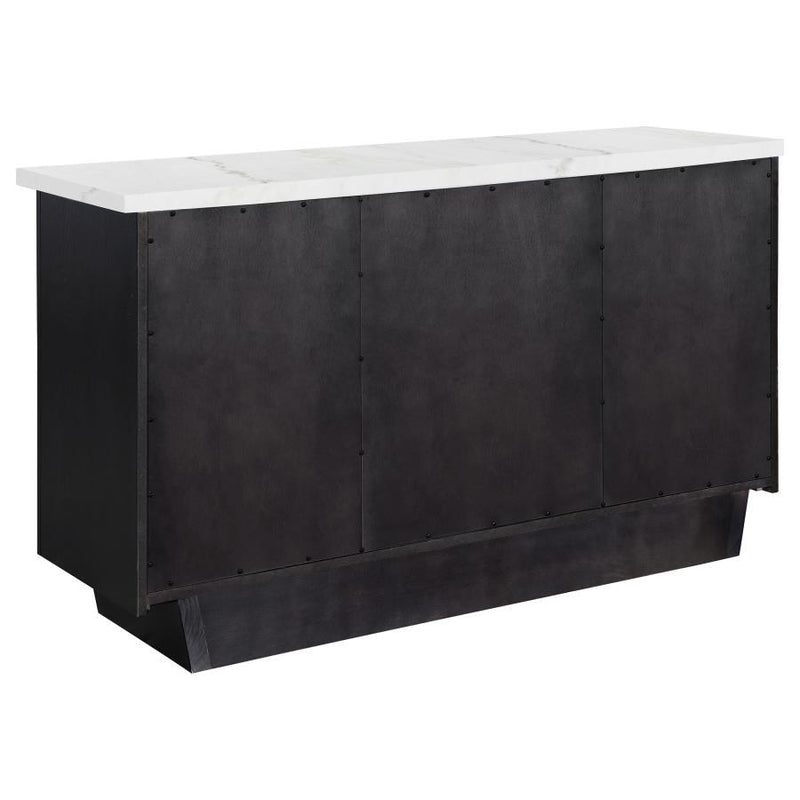 Sherry - 3-Drawer Marble Top Sideboard Buffet - Rustic Espresso