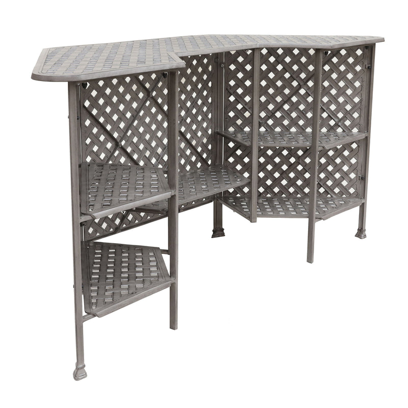 Cast Alumnim Weave Pattern Party Bar Table A - Gray