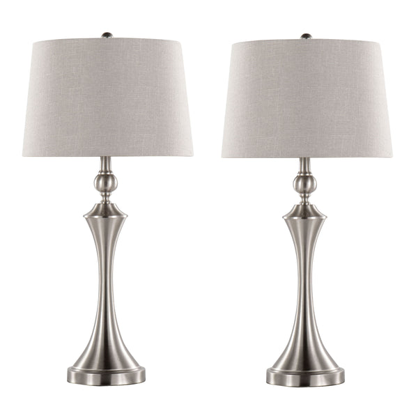 Flint - Contemporary Table Lamp Built In USB Port (Set of 2)