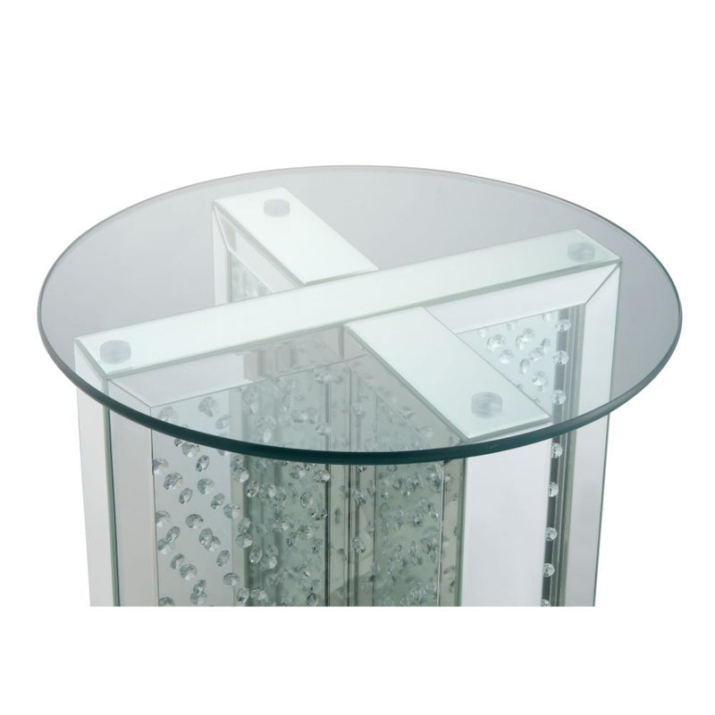 Nysa - End Table - Mirrored & Faux Crystals - 23"