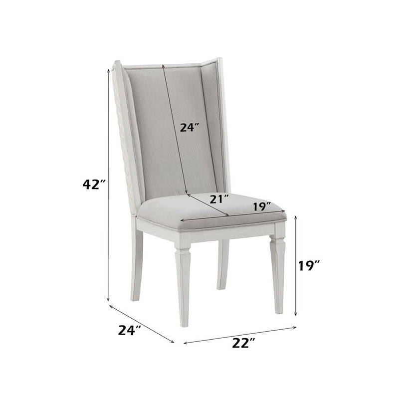 Katia - Side Chair (Set of 2) - Light Gray & Weathered White