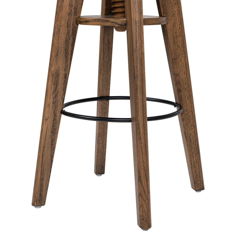 Spencer - Minimalist Oak Adjustable Bar Counter Stool - Walnut Brown Oak