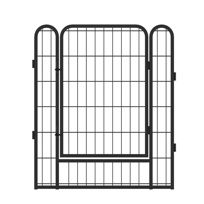 108.27" 16 Panels Heavy Duty Metal Playpen With Door, Dog Fence Pet Exercise Pen For Outdoor - Black