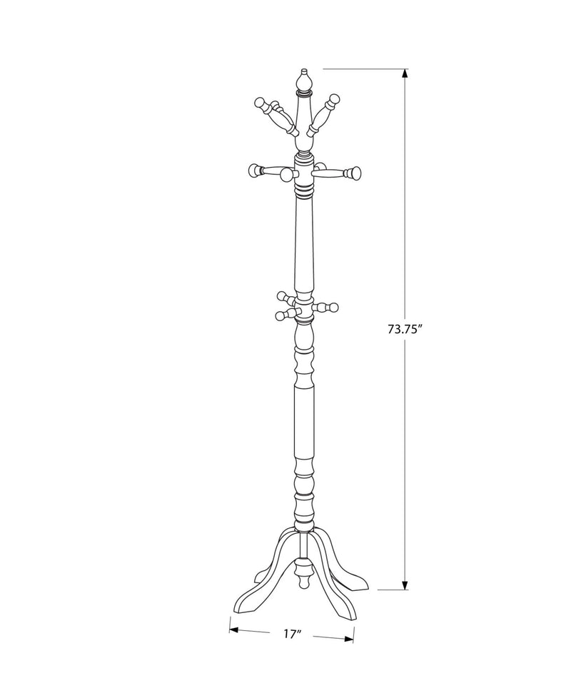 Coat Rack, Hall Tree, Free Standing, 11 Hooks, Entryway, 73"H, Transitional - White