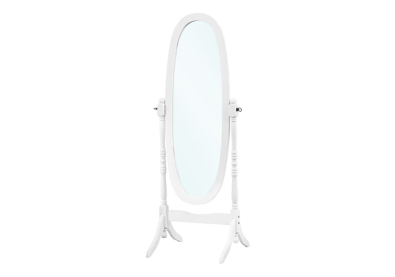 Standing Floor Mirror Full Length Oval Dressing For Bedroom - White