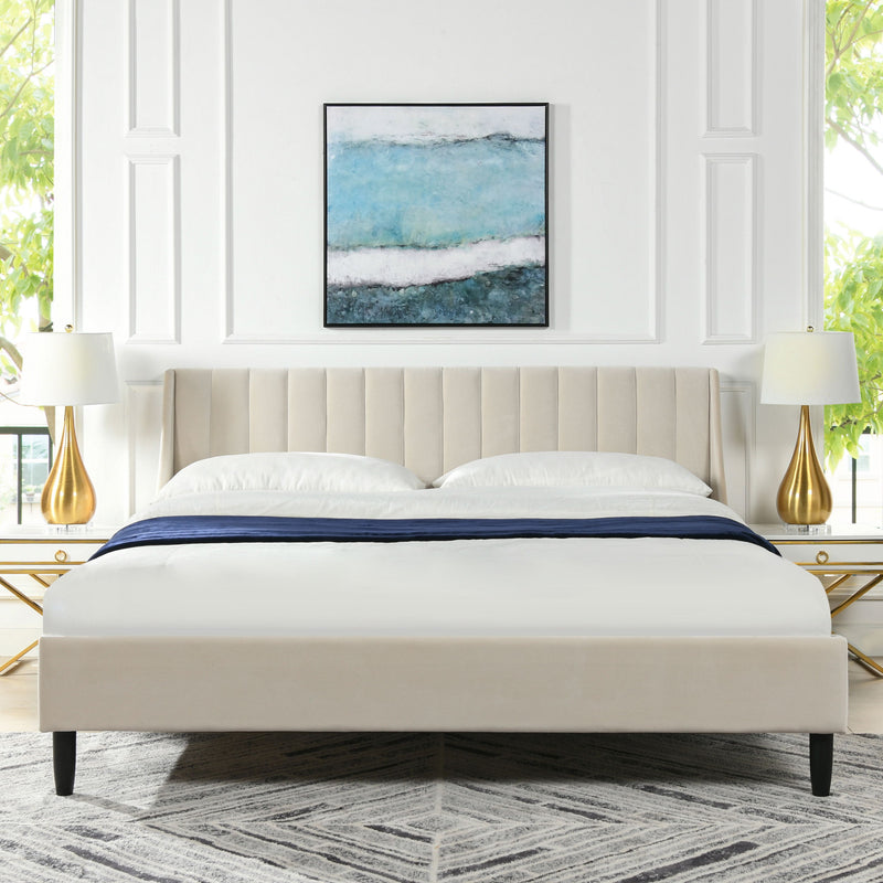 Aspen - Vertical Tufted Modern Headboard Platform Bed Set