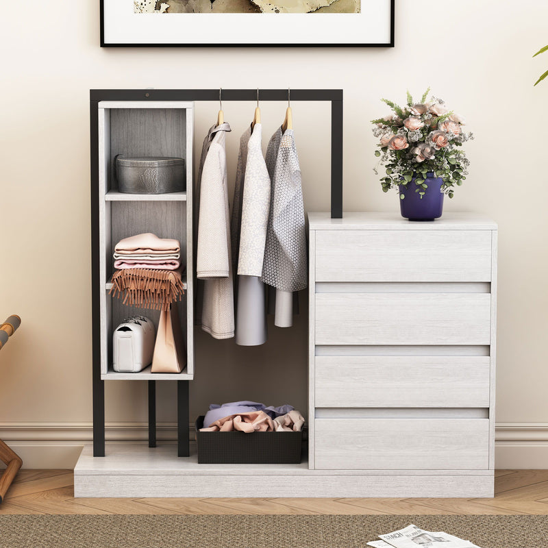 Wardrobe With 4 Drawers And 3 Shelves