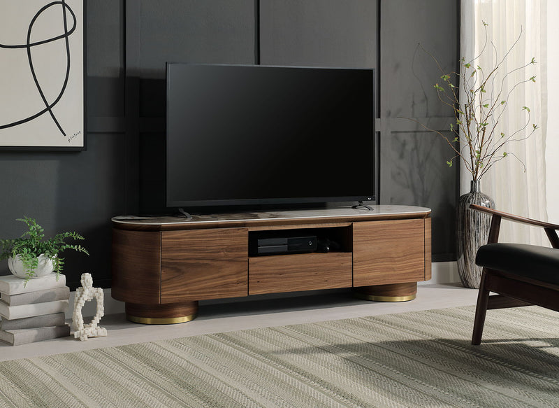 Willene - Ceramic Top TV Stand - Walnut