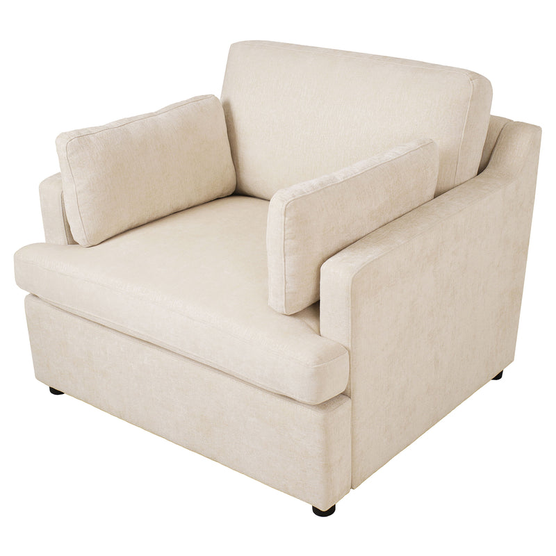 Oversized Accent Chair Comfortable Armrest Cushions, Versatile Neutral Style, Elegant Design, Durable Frame