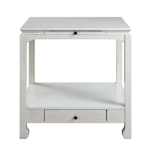 Seatlas - Accent Table - Antique White Finish - Atlantic Fine Furniture Inc