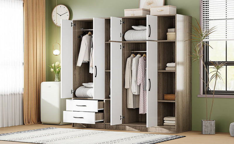 6 Door Wardrobe With Shelves And Drawers