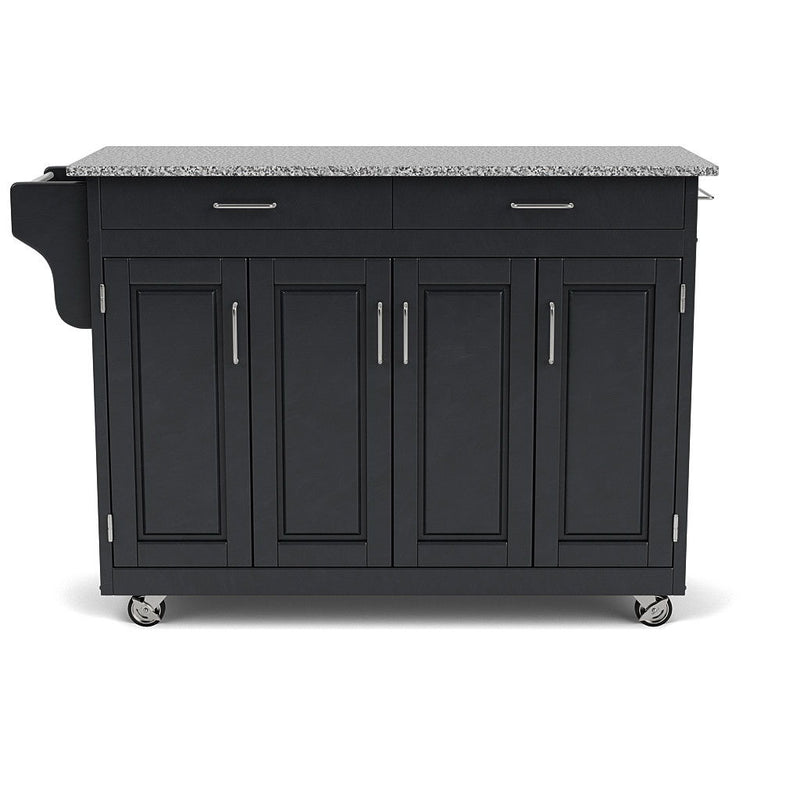 Create-A-Cart - 4 Doors Kitchen Cart - Gray Granite Top