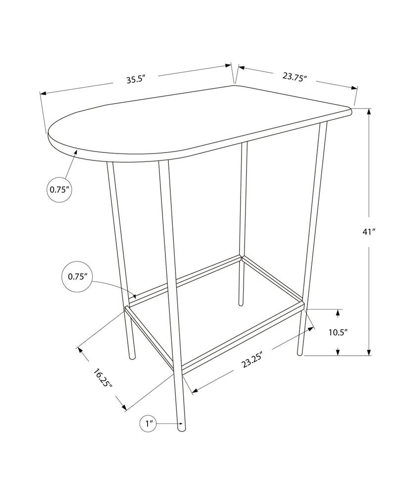 Home Bar, Bar Table, Bar Height, Pub, Rectangular, Small, Contemporary & Modern - White