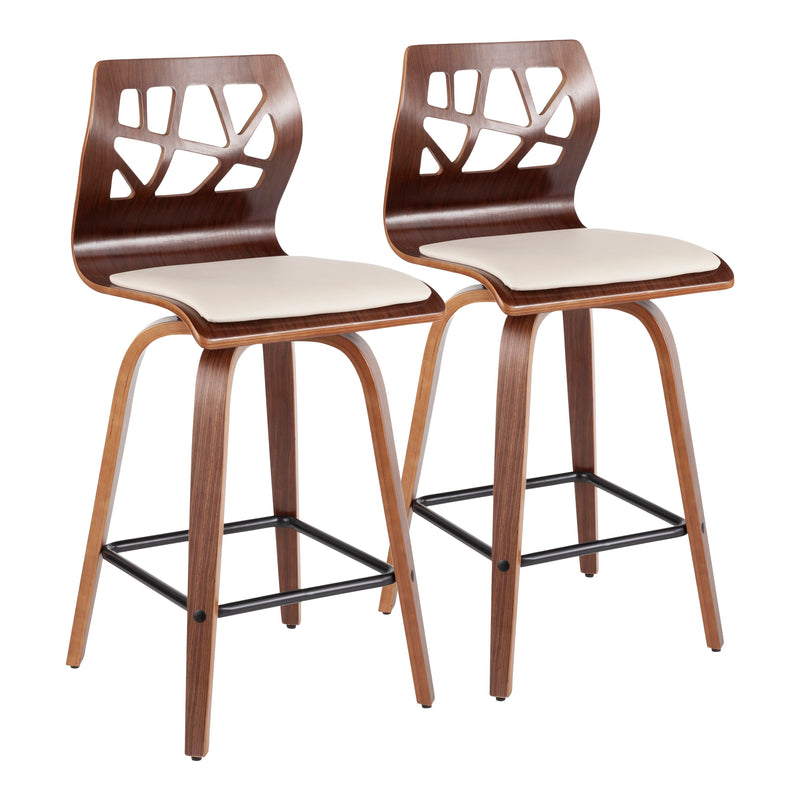 Folia - Mid Century Modern Counter Stool (Set of 2)