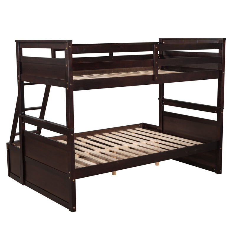 Twin Over Full Bunk Bed With Storage - Espresso