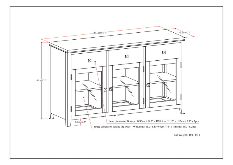 Cosmopolitan - Handcrafted Sideboard Buffet