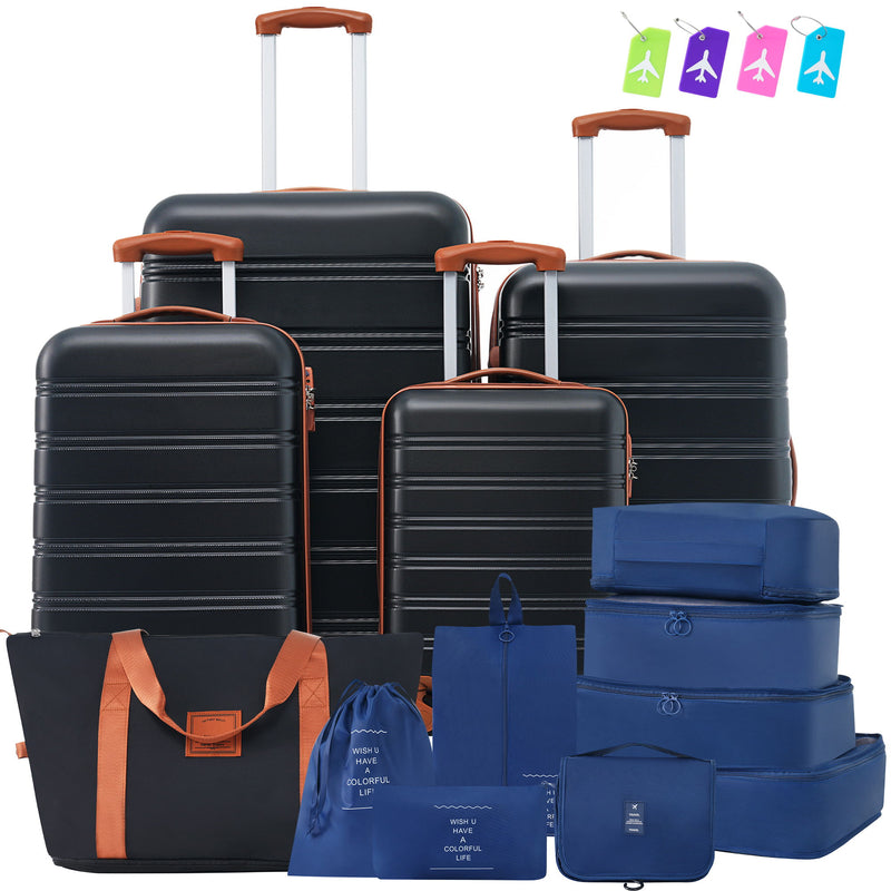 Hardshell Luggage Sets 4 Pieces + Bag Spinner Suitcase With Tsa Lock Lightweight - 16" / 20" / 24" / 28" Luggages