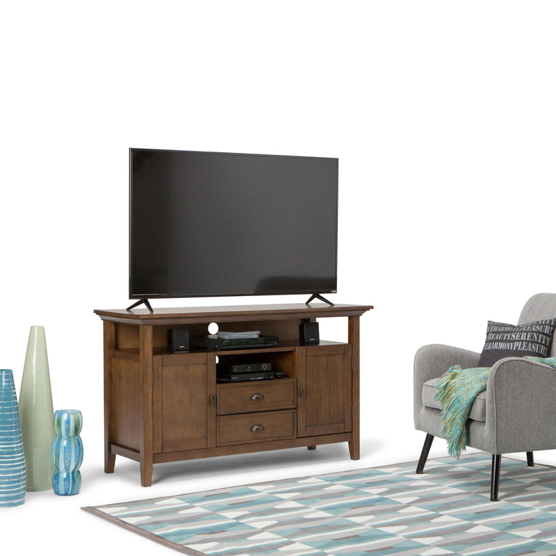 Redmond - Tall TV Media Stand - Rustic Natural Aged Brown