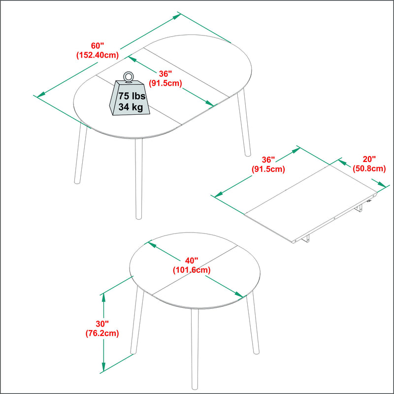 Mid-Century Damsel Extension Dining Table With Removable Leaf - Caramel