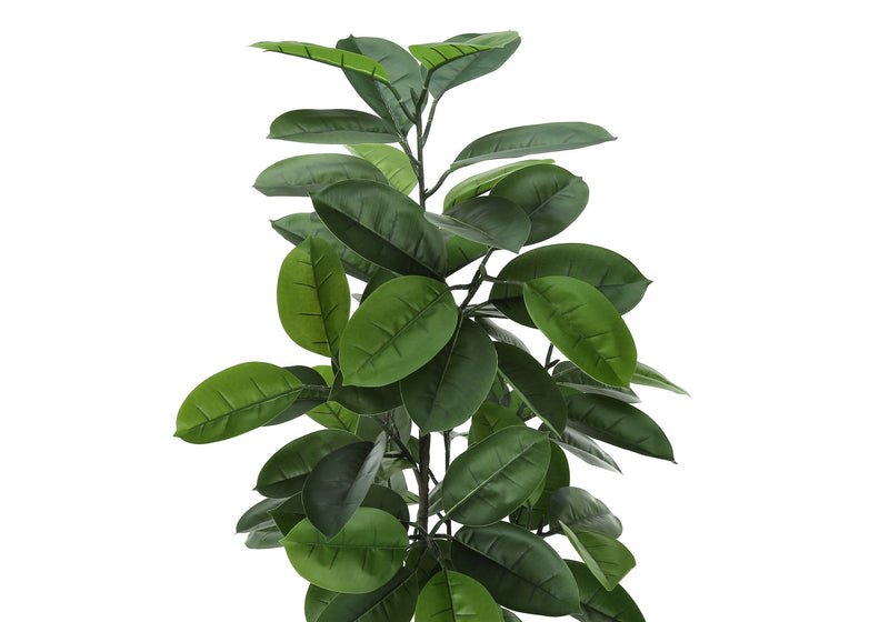 52" Tall, Artificial Plant, Rubber Tree, Indoor, Faux, Fake, Floor, Greenery, Potted, Real Touch, Decorative - Green / Black