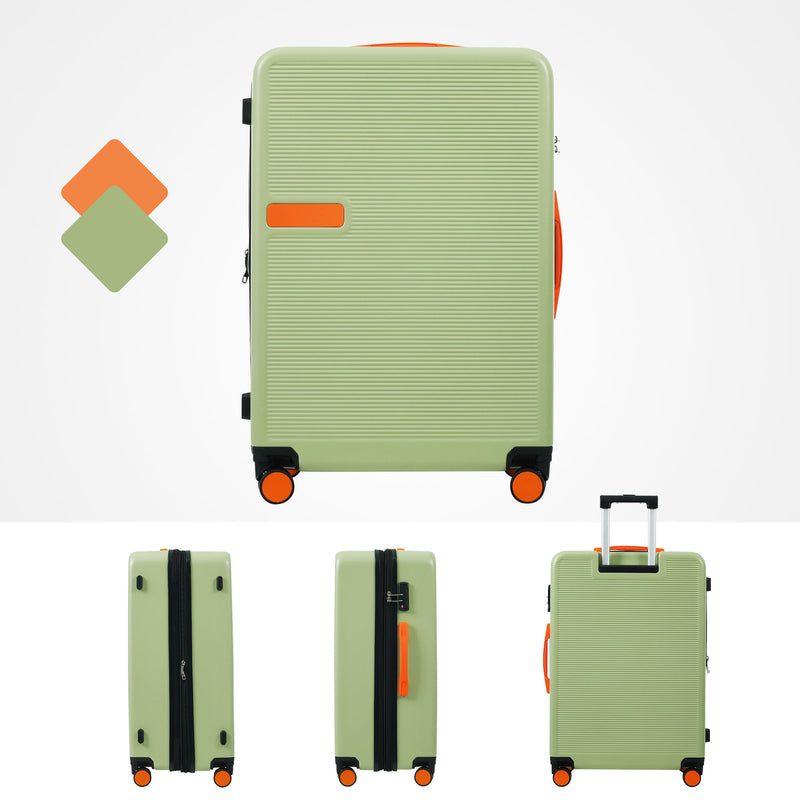 Hardshell Luggage Sets 3 Pieces Contrast Color Suitcase With Spinner Wheels And Tsa Lock 20" 24" 28" Available