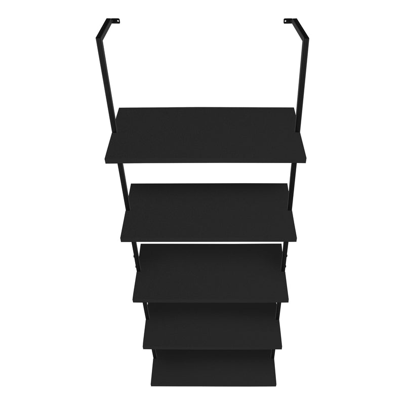 Bookshelf, Bookcase, Etagere, Ladder, 5 Tier, For Office, Contemporary & Modern - Black