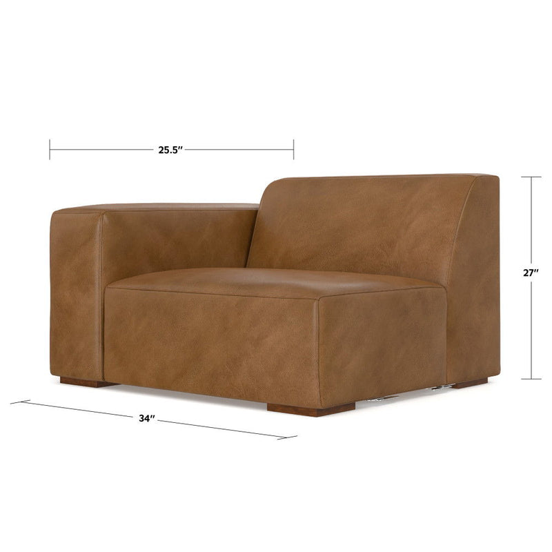 Rex - Left Arm Sofa Module - Brown