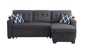 Lambswool - Pull Out Sleeper Sectional Sofa With Storage Chaise