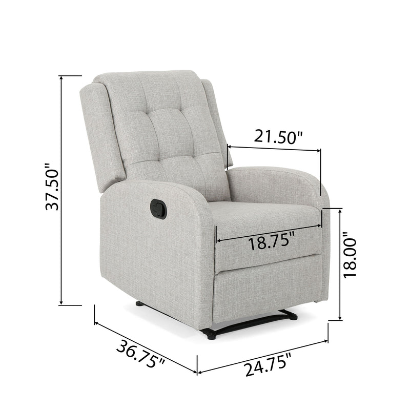 Wide - Manual Standard Recliner - Beige