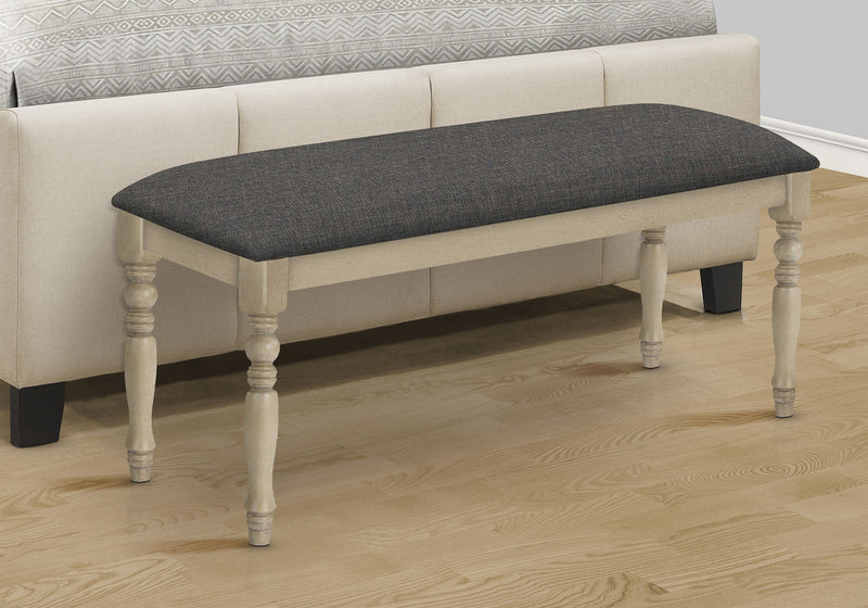 Bench, Rectangular, Upholstered, Transitional - Gray