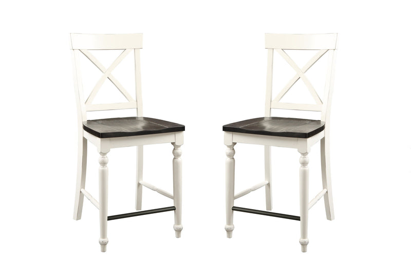 Mountina - 24" Tall Bar Stools (Set of 2) - Brown / White