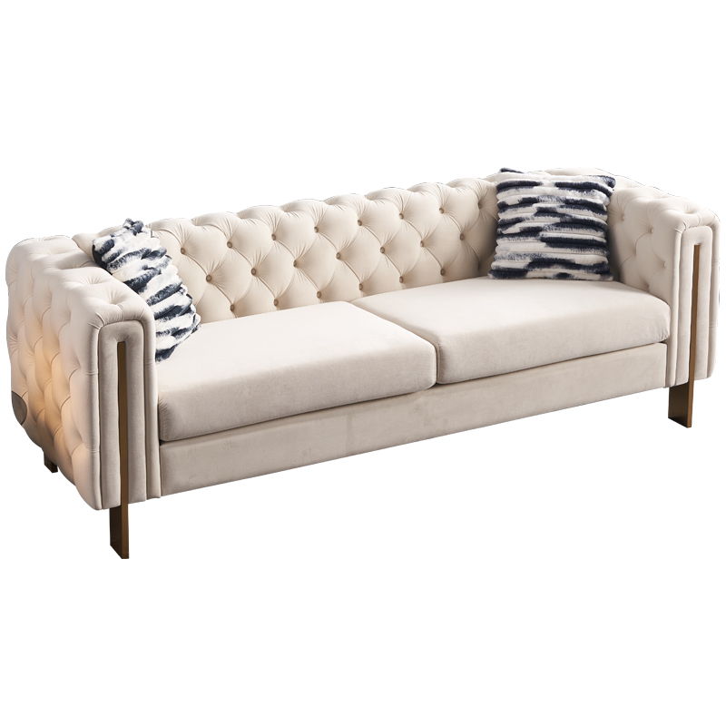 Chesterfield - Modern Tufted Velvet Living Room Sofa, 84.25''W Couch